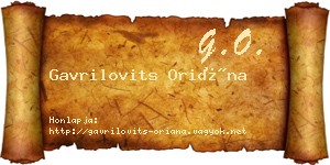 Gavrilovits Oriána névjegykártya